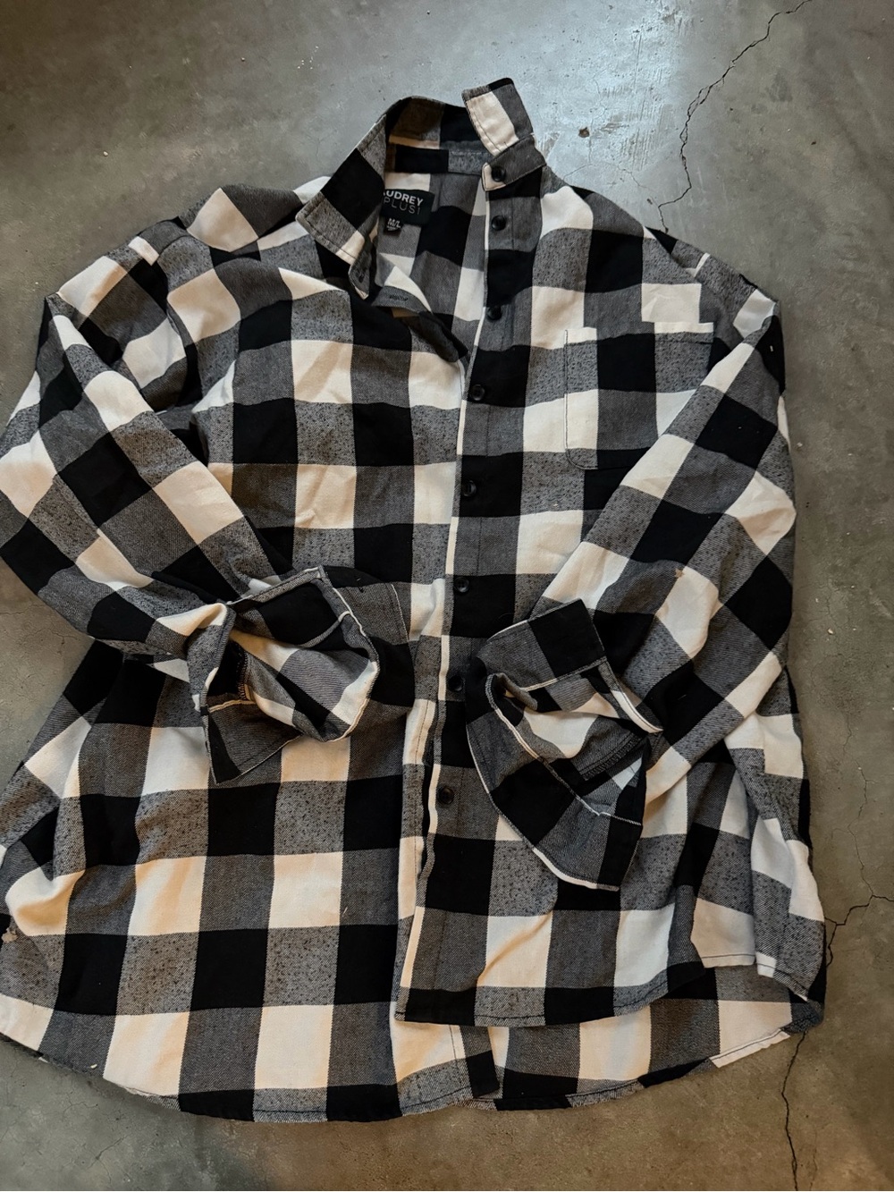 audrey Black & White Checkered Button-Down Shirt